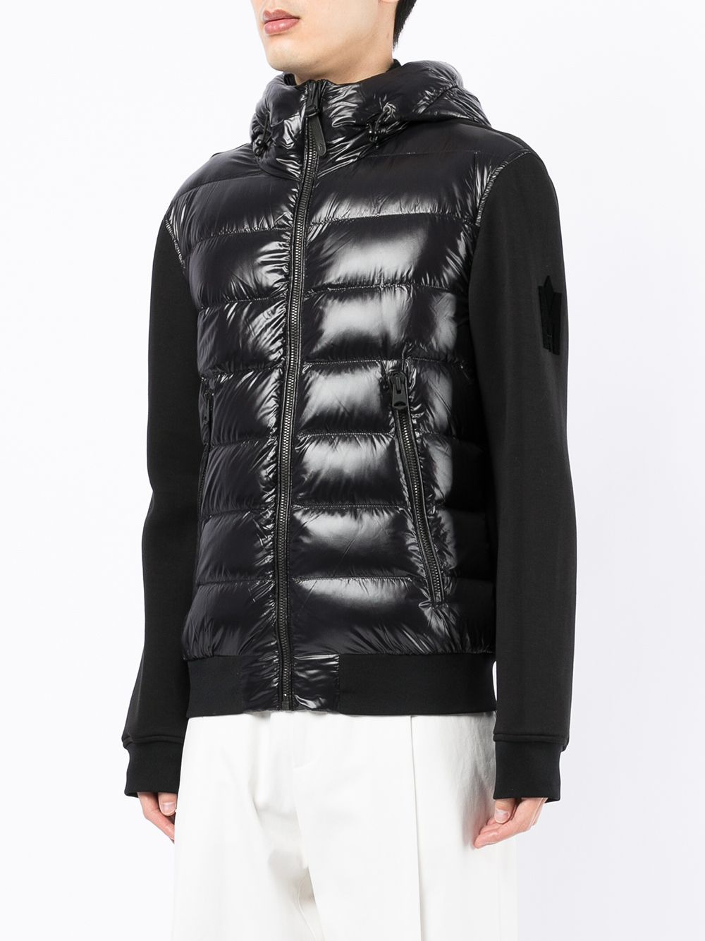hooded quilted-panel jacket - 3