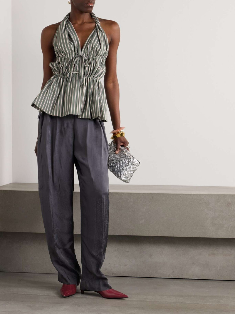 Dries Van Noten Striped cotton halterneck top outlook