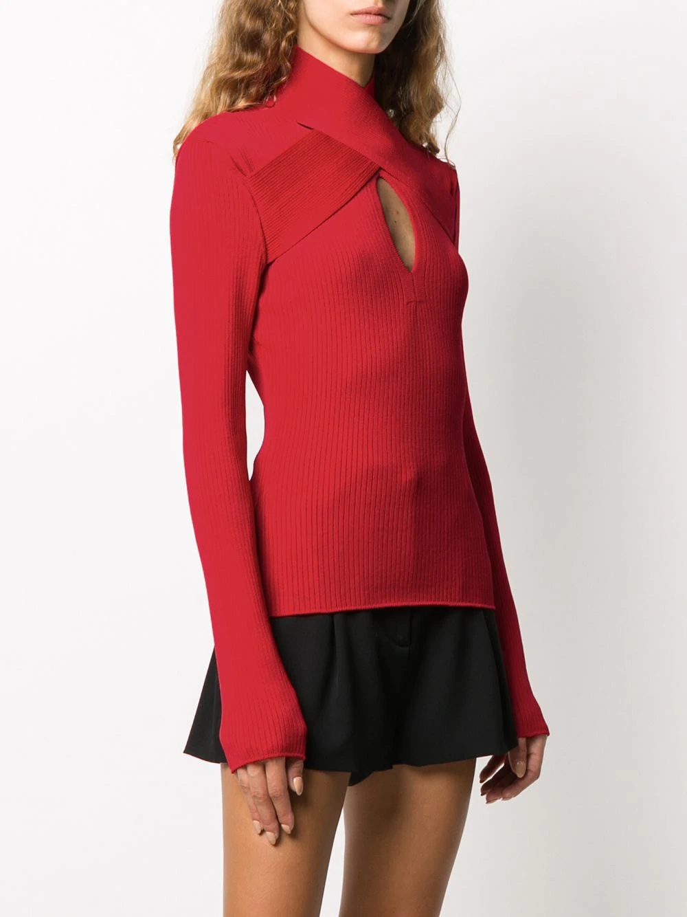 crossover-strap knitted top - 3