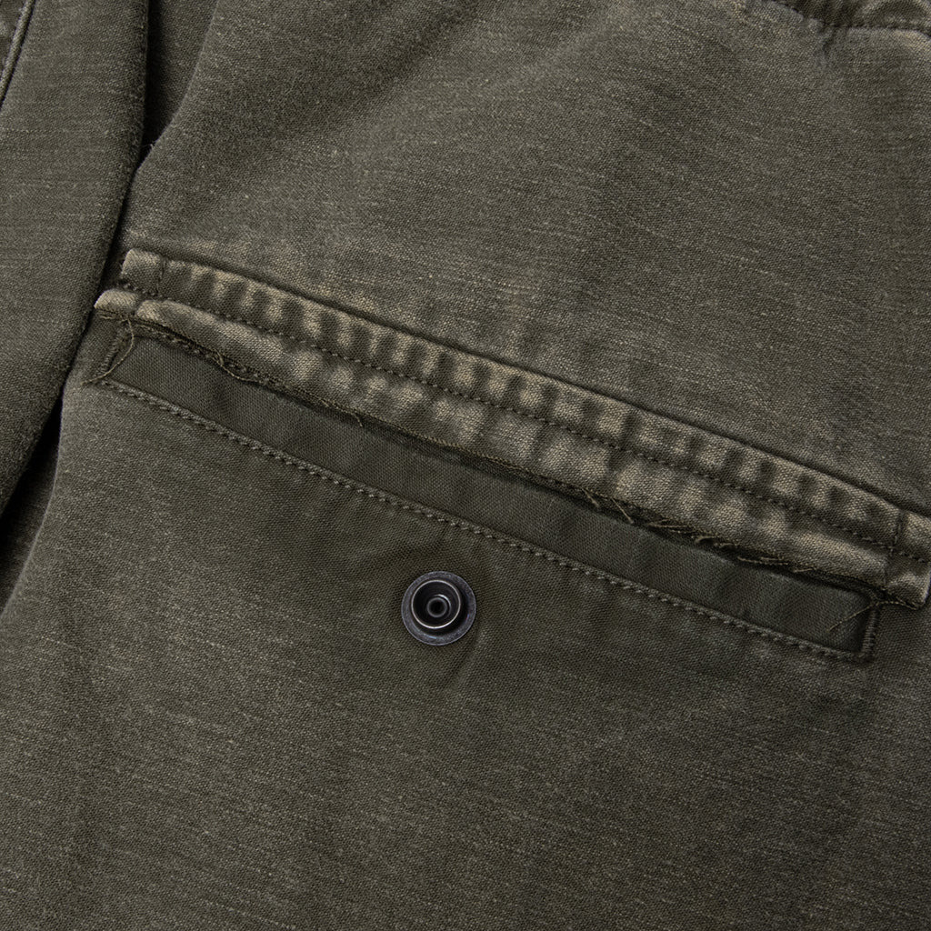 COTTON SATIN CARGO TROUSERS - DARK GREEN - 5