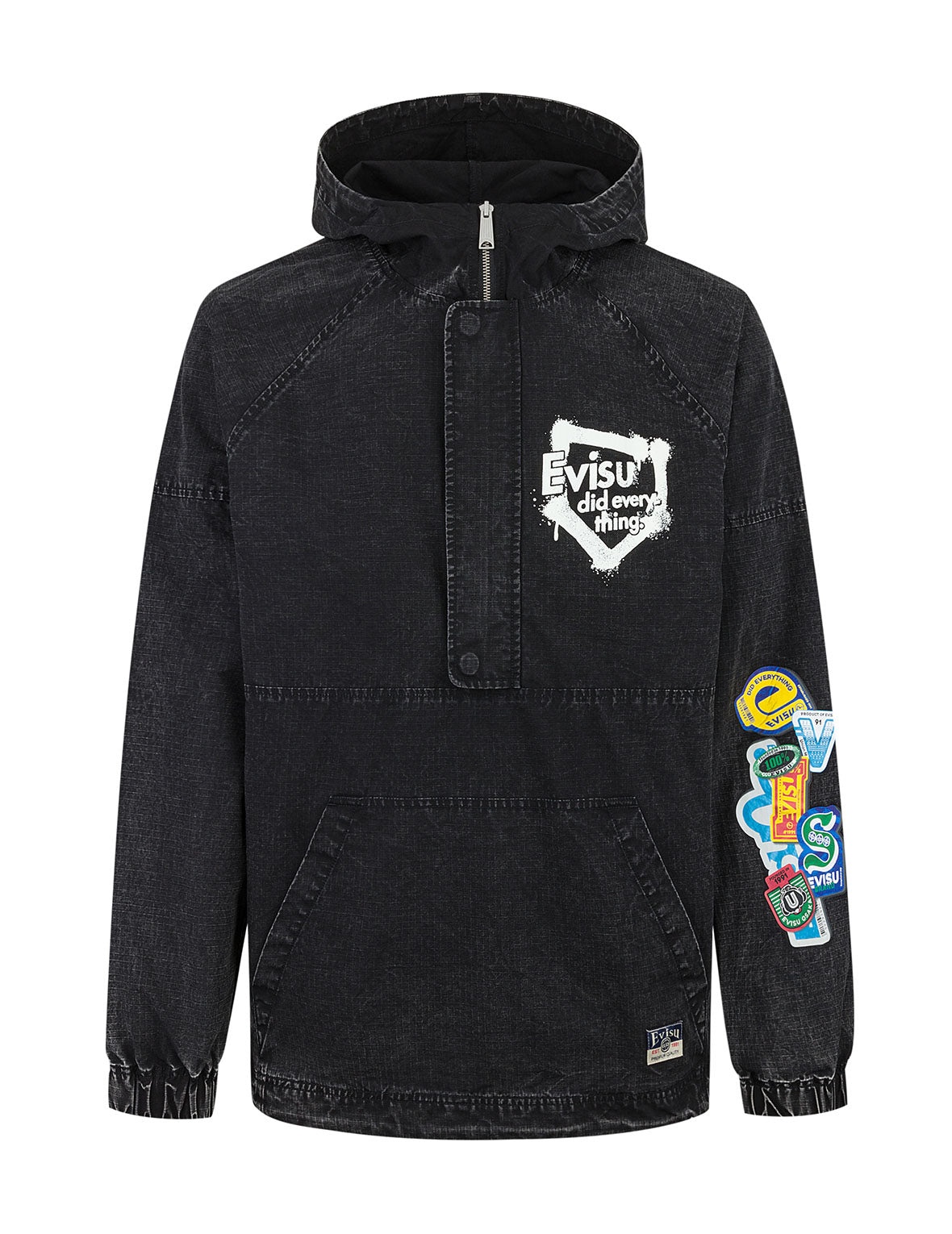 Graffiti Logo Relax Fit Half-Zip Hood Jacket - 14