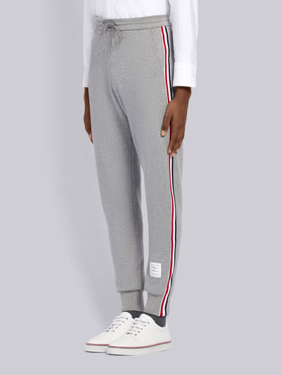 Thom Browne Light Grey Loopback Jersey Vertical Stripe Sweatpant outlook