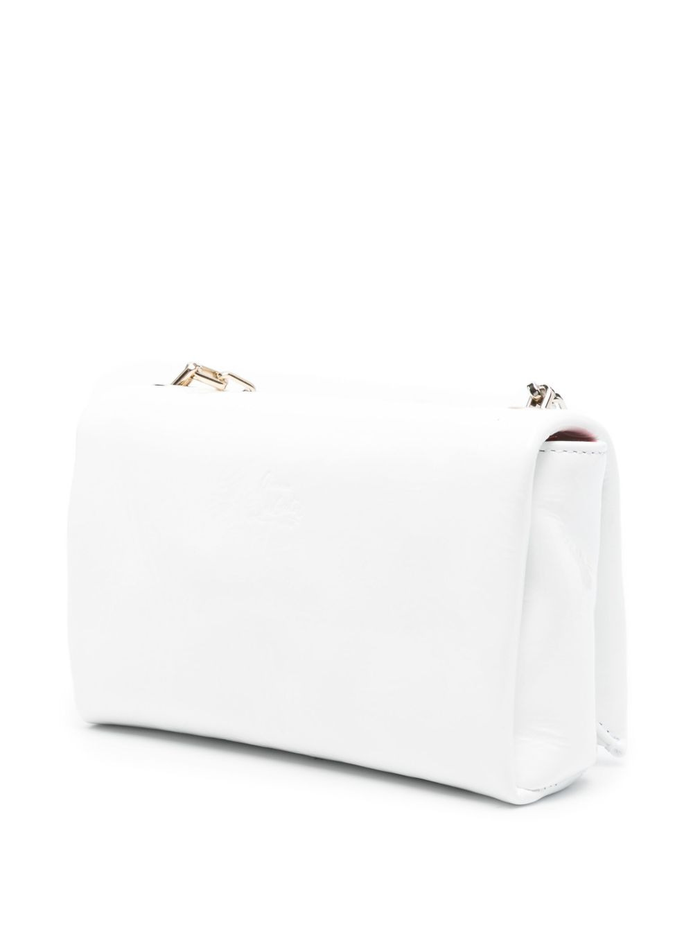 Loubi54 patent leather logo-plaque clutch - 3