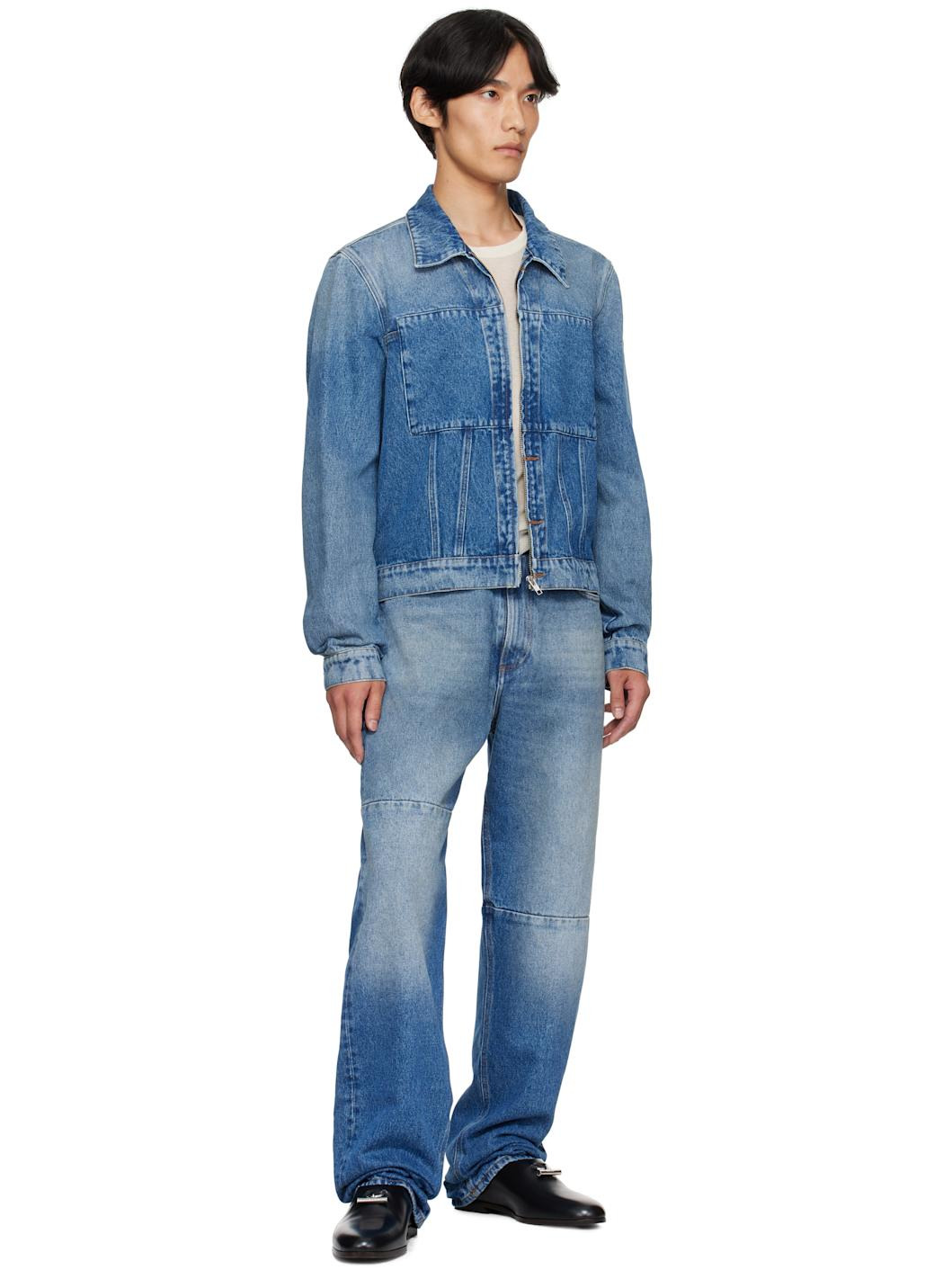 Blue Tapered Jeans - 4