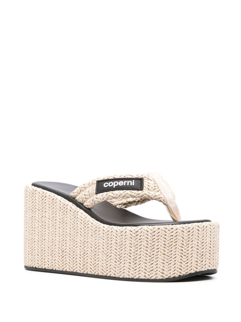 COPERNI 95mm raffia wedge sandals outlook