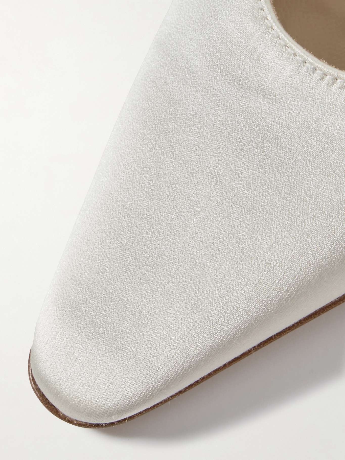 DANIELLE FRANKEL Riley satin point-toe ballet flats Ivory | REVERSIBLE