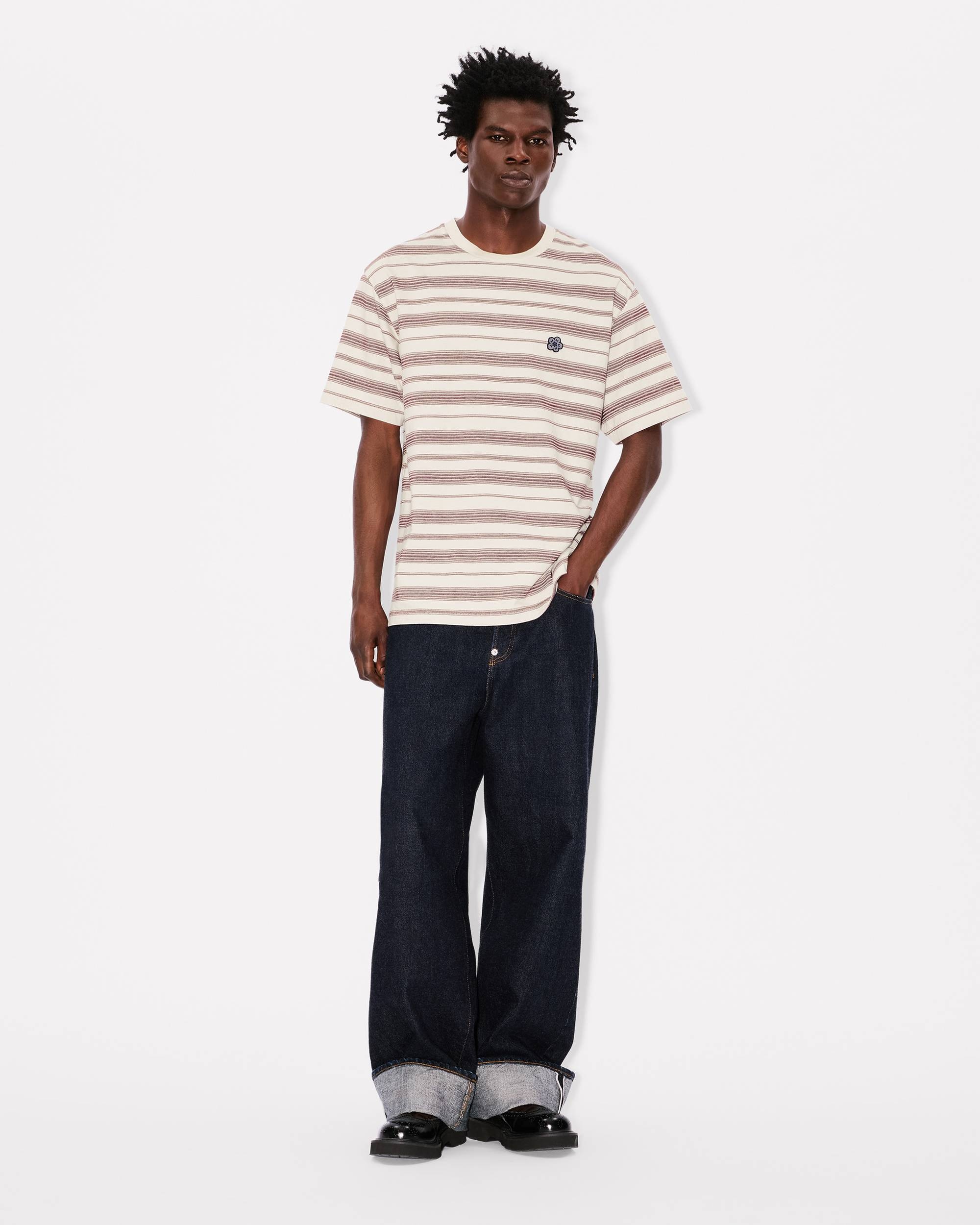 'Boke Flower' striped embroidered T-shirt in cotton - 5