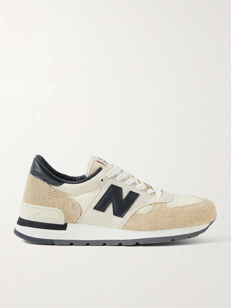 + Teddy Santis 990 Leather-Trimmed Suede, Nubuck and Mesh Sneakers - 1