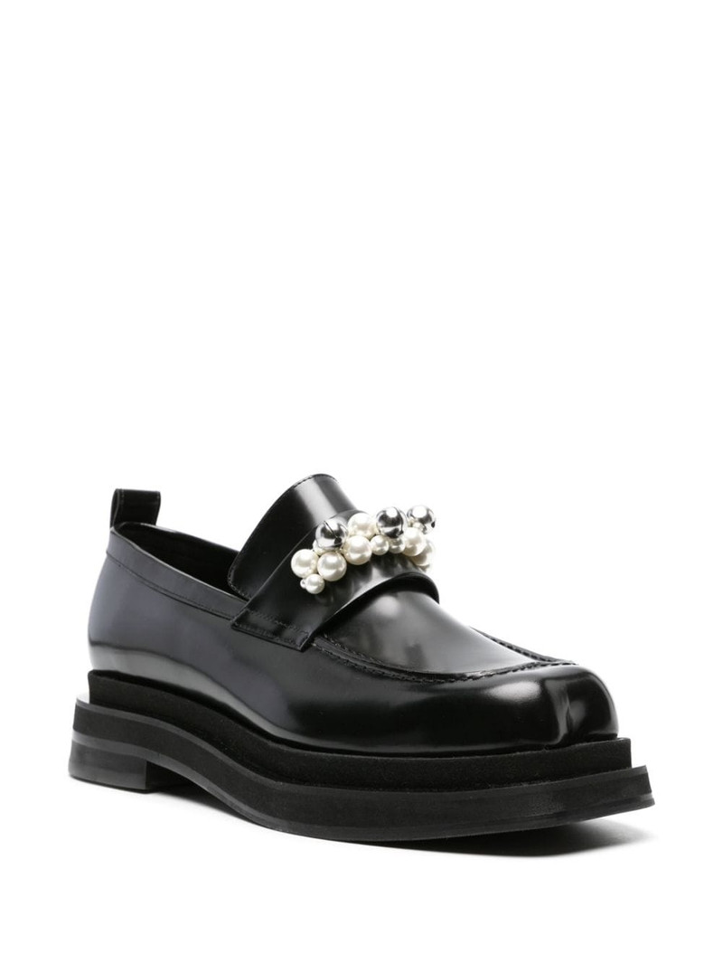 Simone Rocha pearl-detail leather loafers outlook