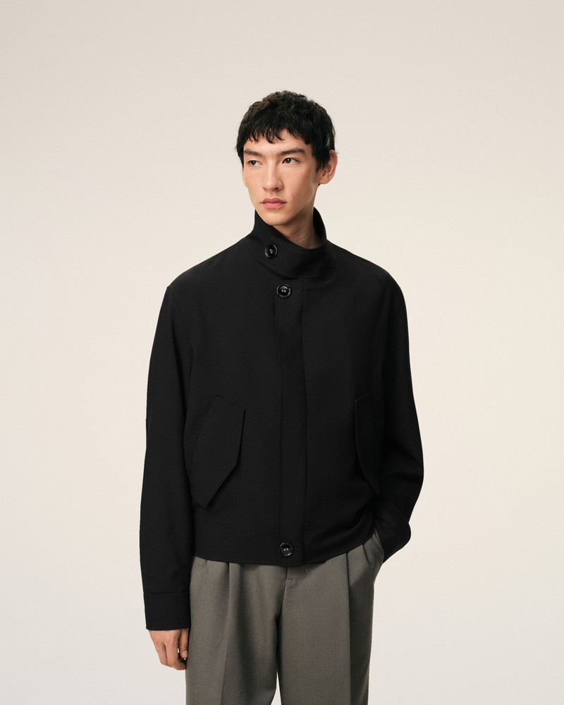 BLACK NEW WOOL HARRINGTON JACKET 3