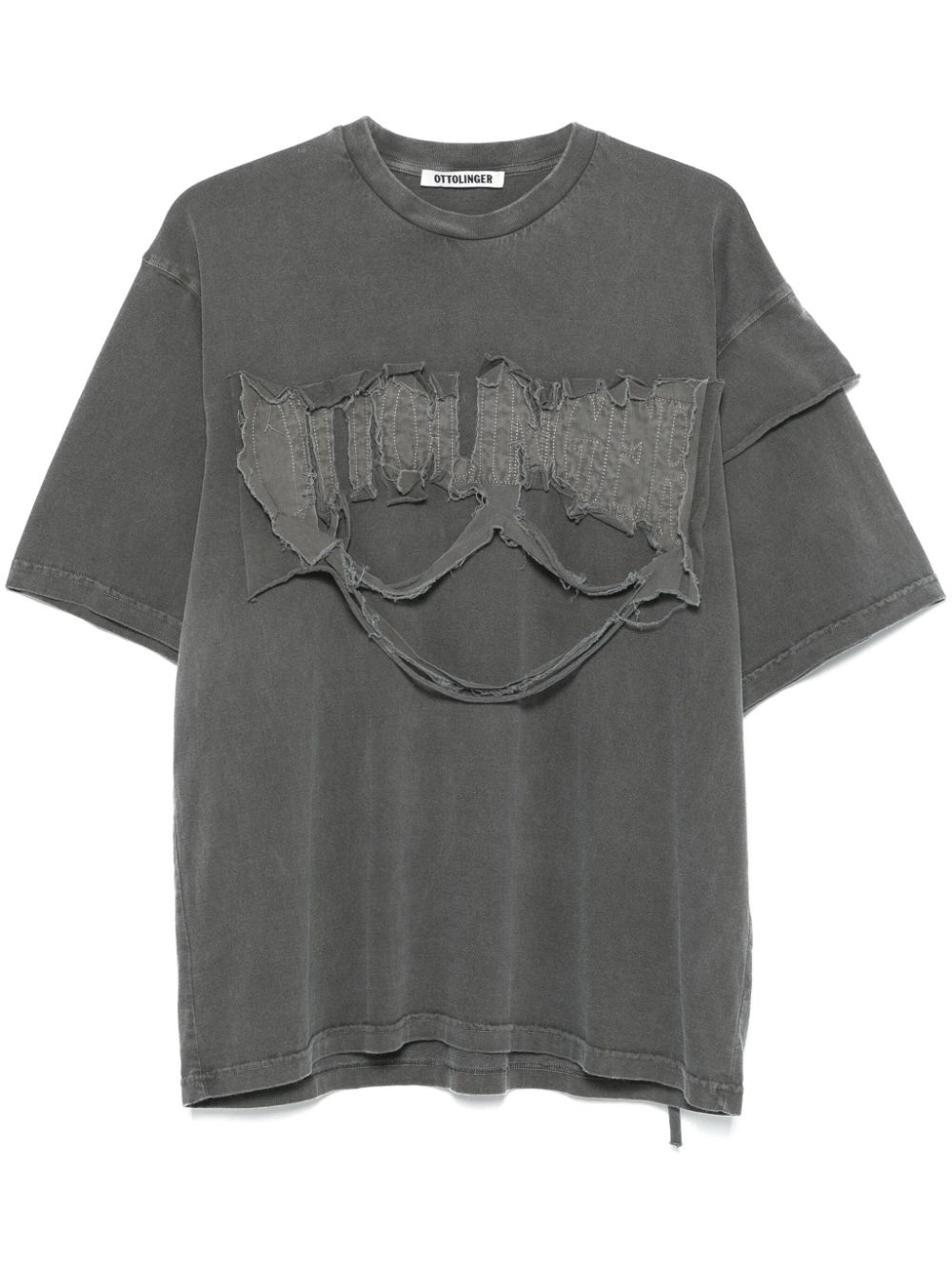 distressed-finish T-shirt - 1