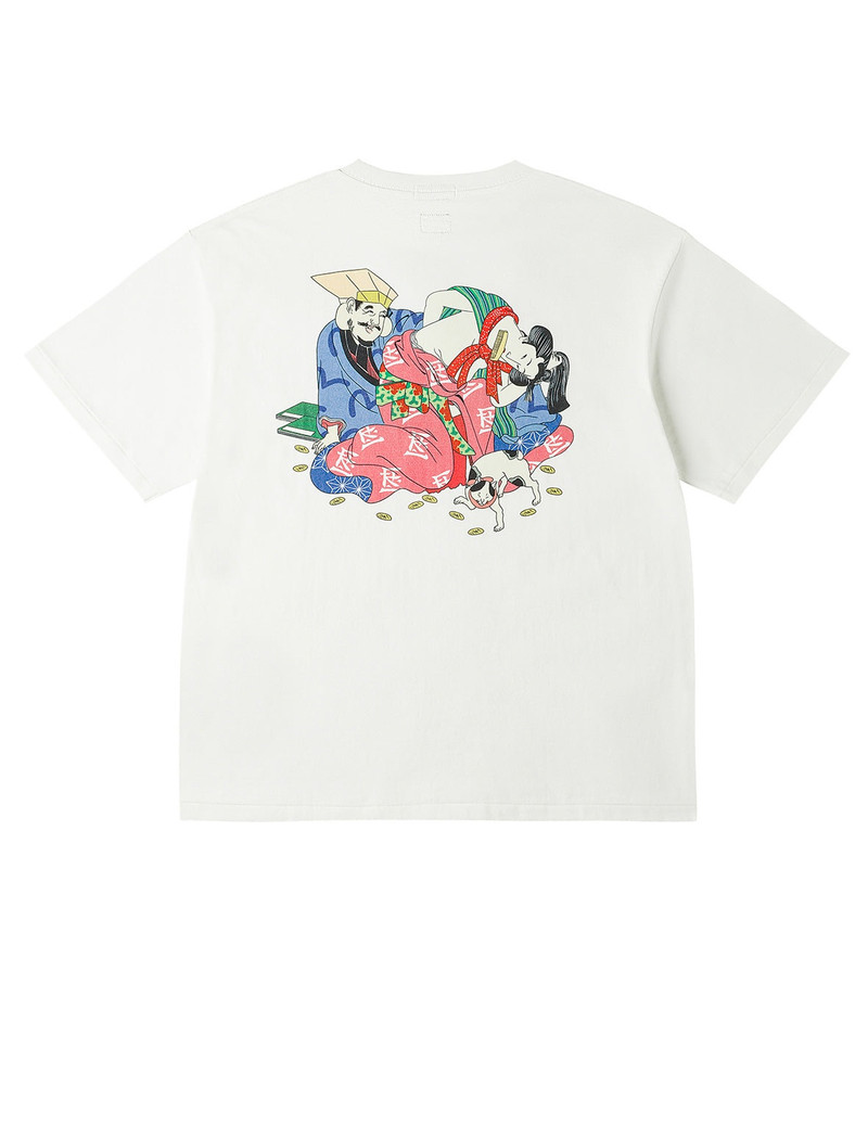 EVISU X F-LAGSTUF-F Shuga and Koban Coin Seagull Print Regular Fit T-shirt - White 11