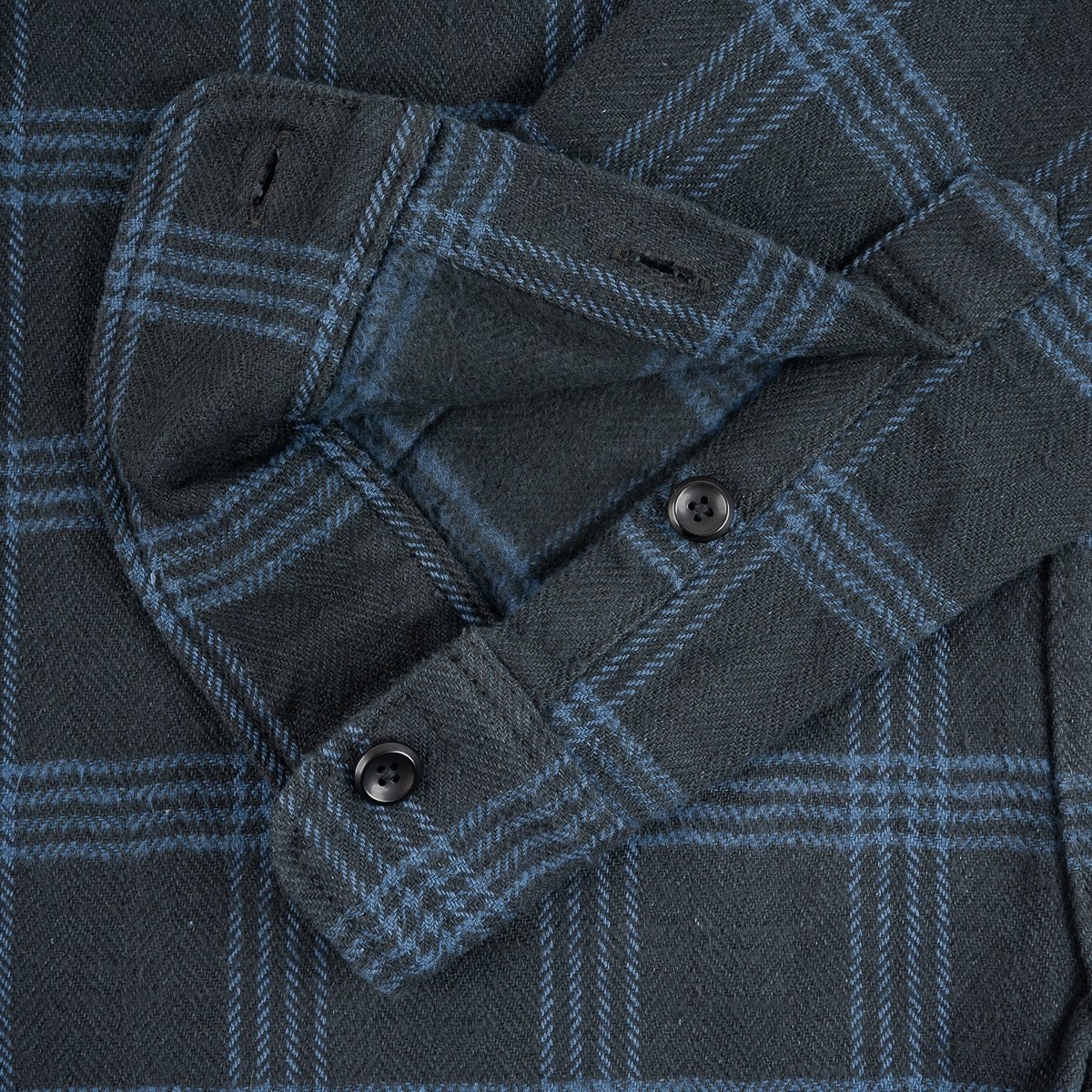 IHSH-408-BLK 12oz Slubby Heavy Flannel Check Work Shirt - Black - 9