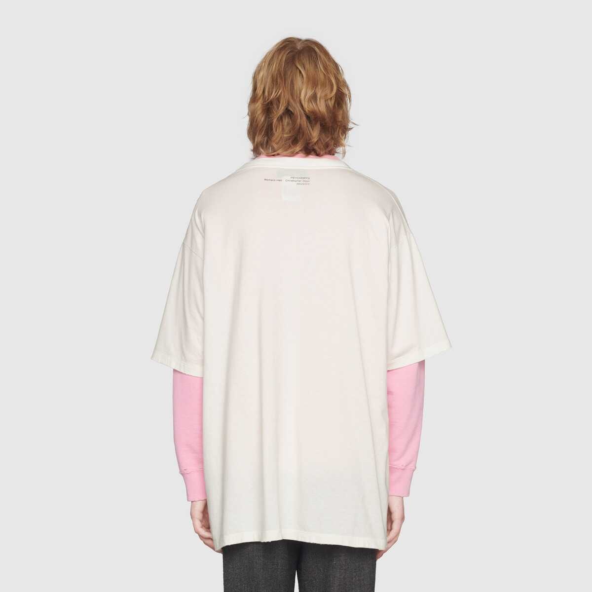 'think/thank' print oversize T-shirt - 4