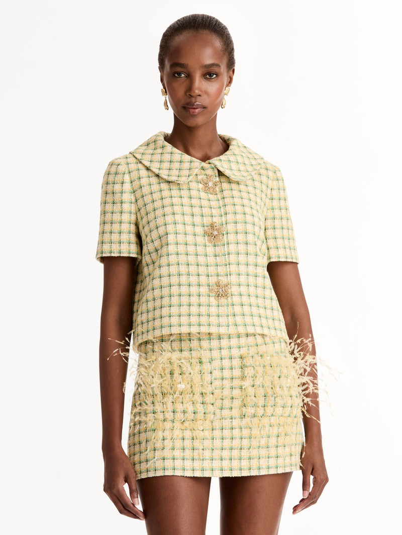 Oscar de la Renta CHECKED TWEED JACKET outlook