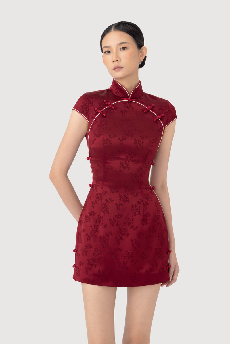 REN SATIN JACQUARD DRESS 1