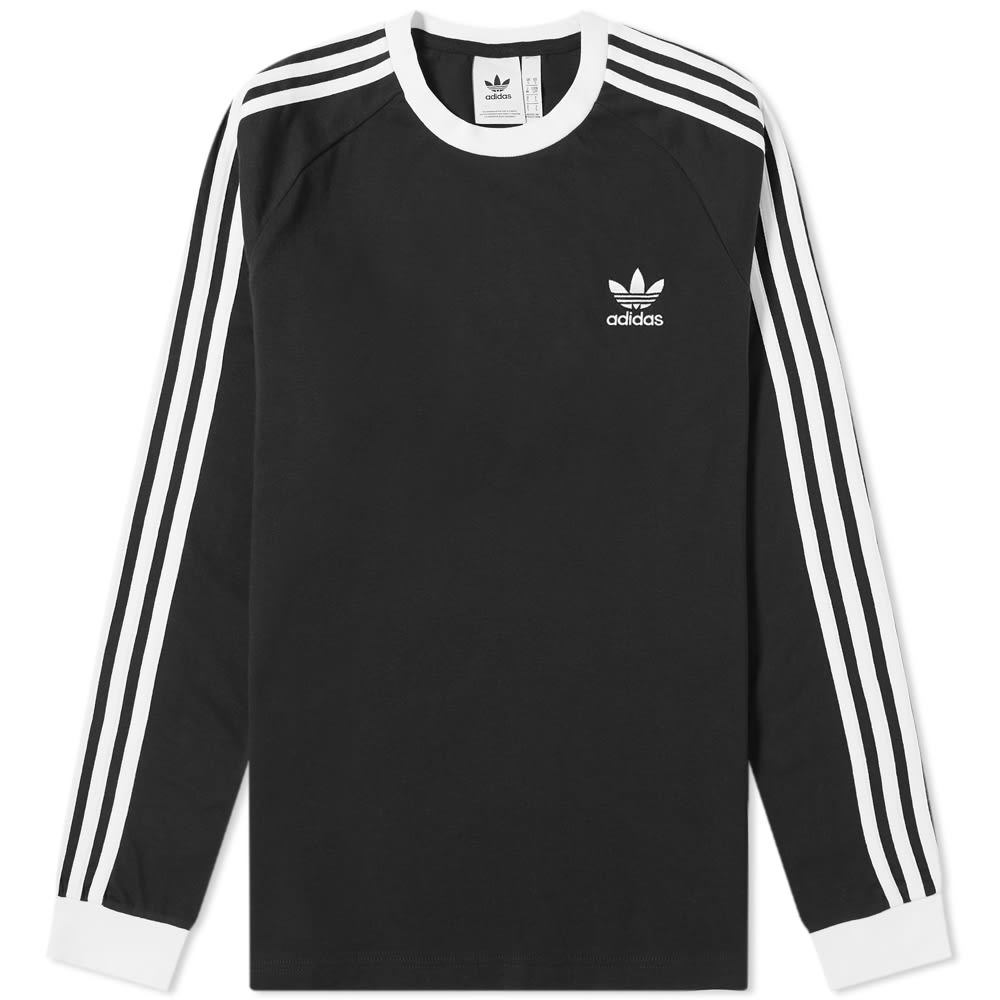 Adidas Long Sleeve 3 Stripe Tee - 1