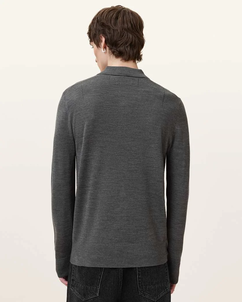 MODE MERINO LONG SLEEVE RAMSKULL POLO SHIRT - 1