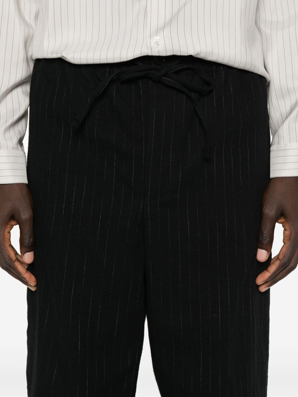 tapered pinstripe cargo trousers - 5
