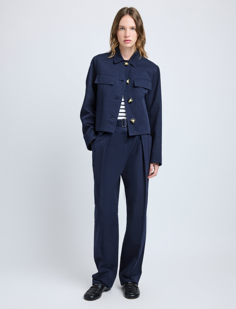 Proenza Schouler Thelma Jacket in Cotton Linen Suiting outlook