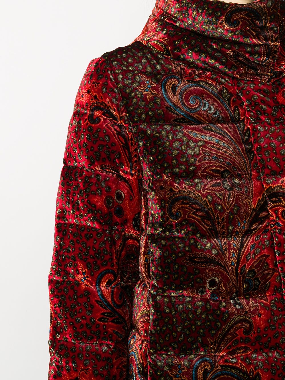 paisley print puffer coat - 5