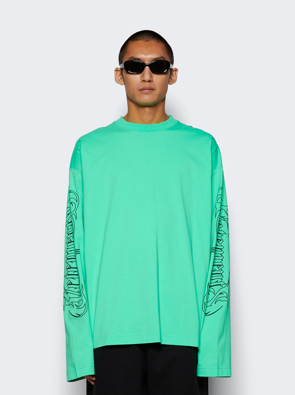 Printed Metal Longsleeve Tee Neon Green - 3