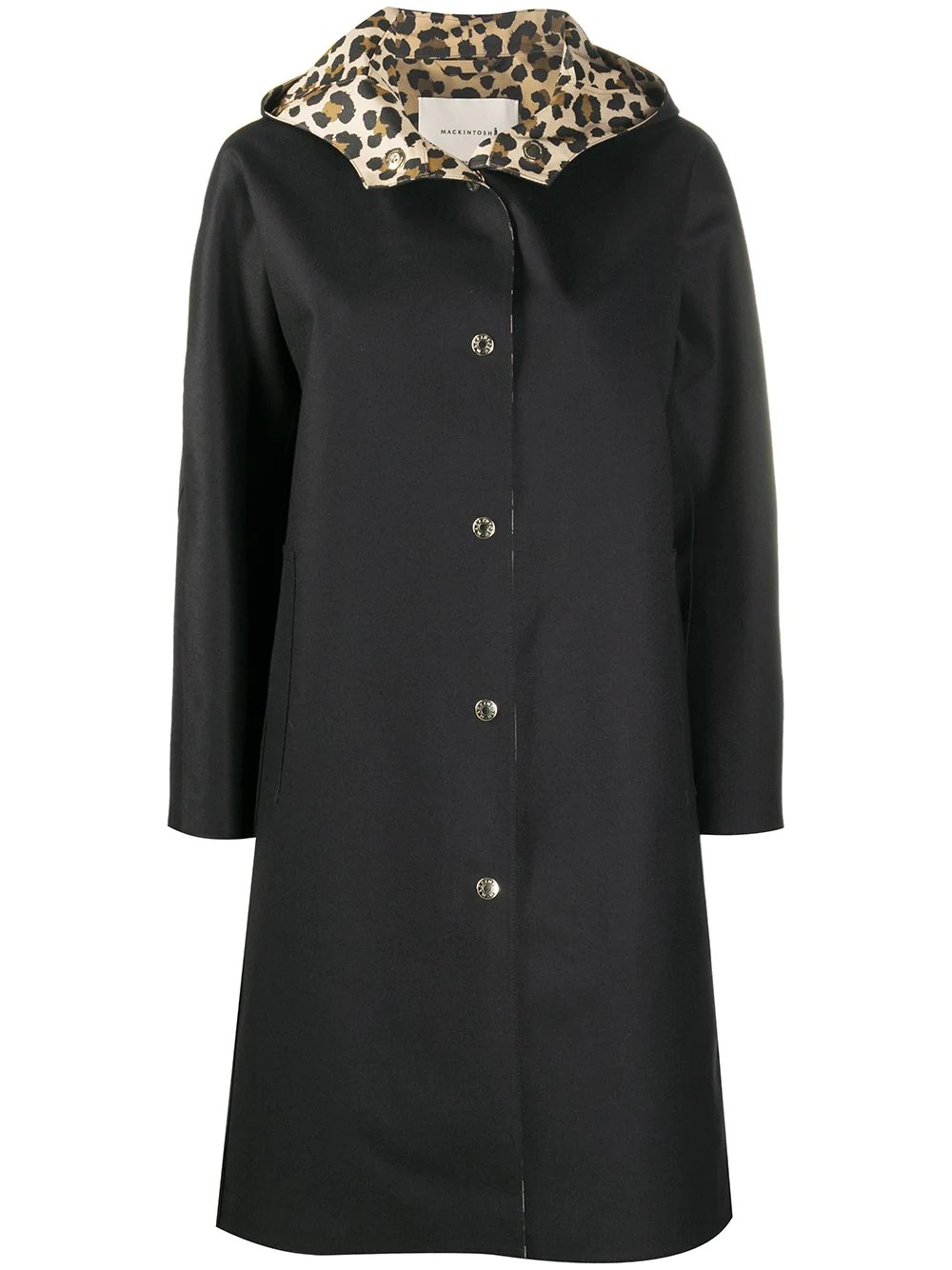 buttoned trench coat - 1