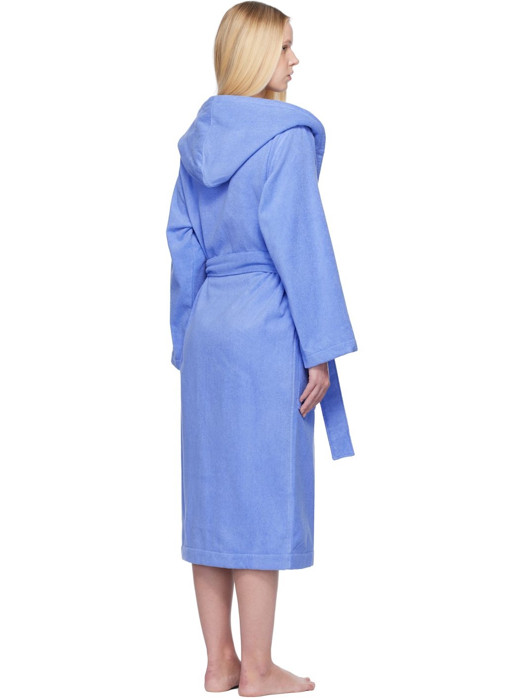 Blue Terry Hooded Bathrobe - 3