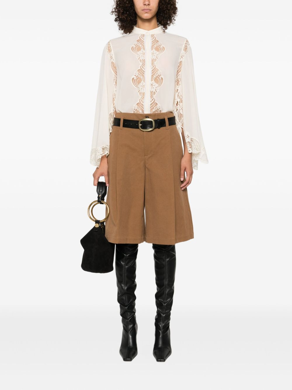 lace-trimmed blouse - 2