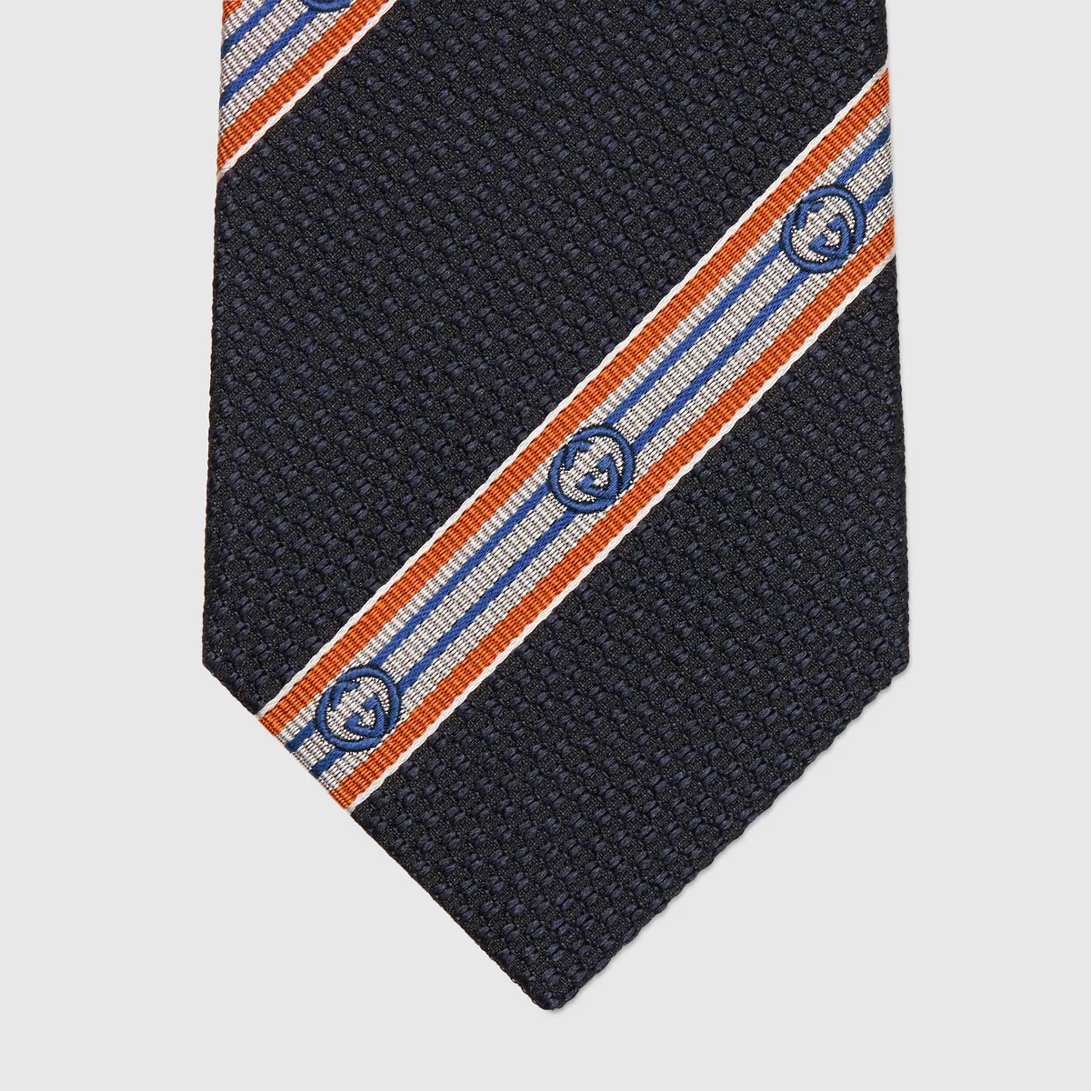 Interlocking G stripe silk jacquard tie - 3