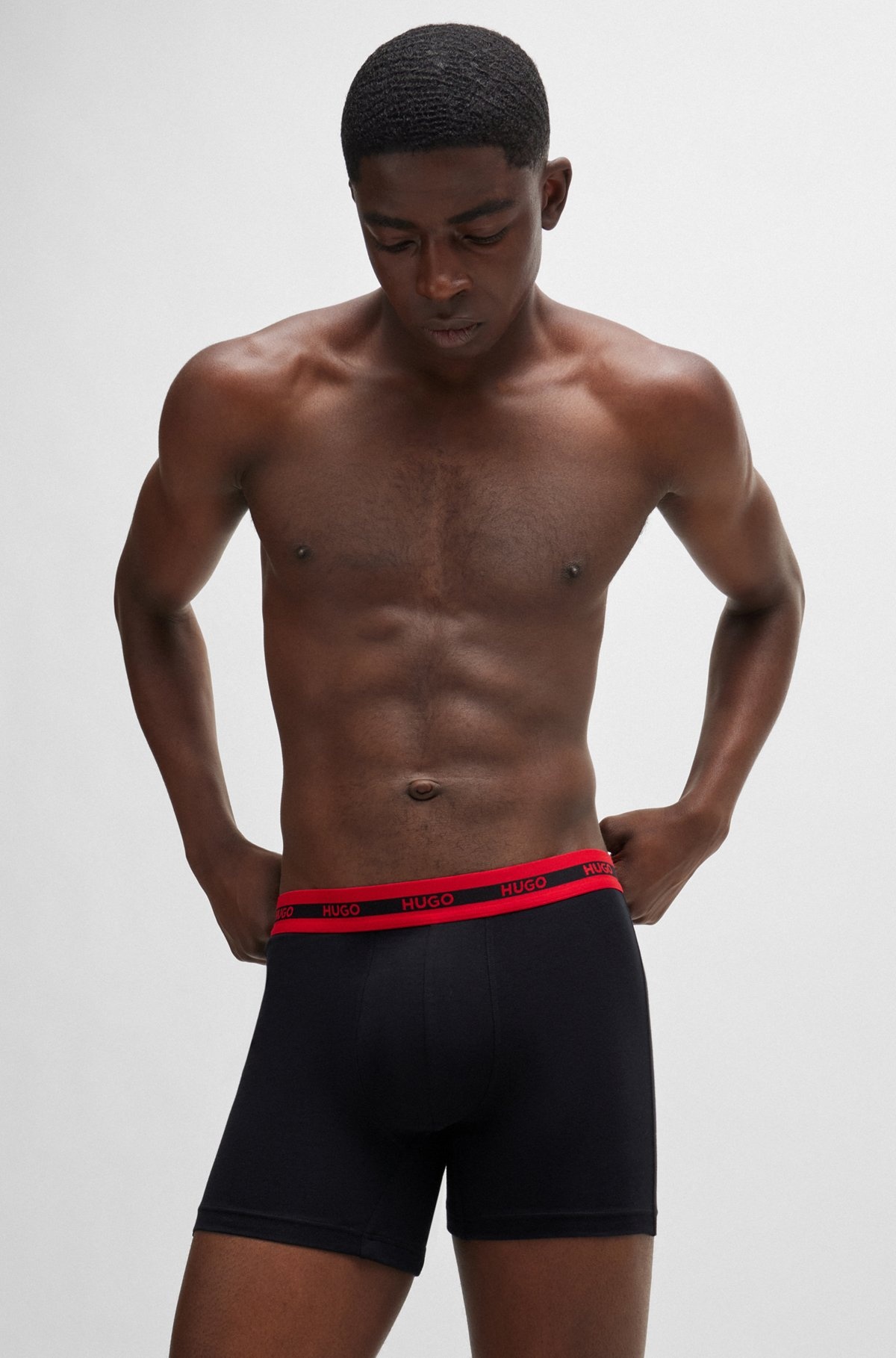THREE-PACK OF STRETCH-COTTON BOXER BRIEFS WITH LOGOS - 7