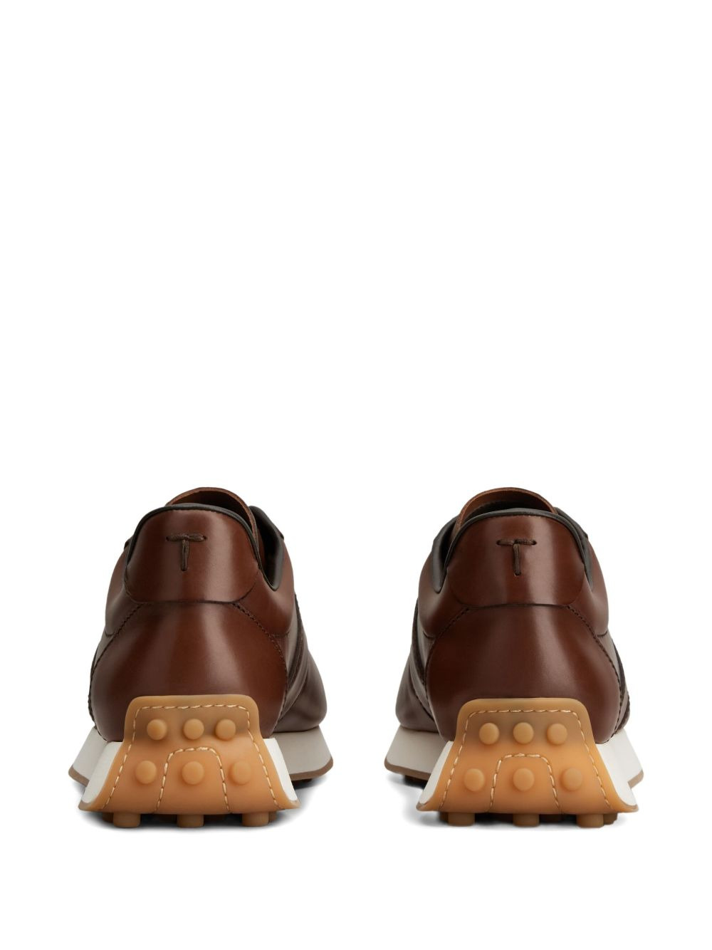 leather lace-up sneakers - 3