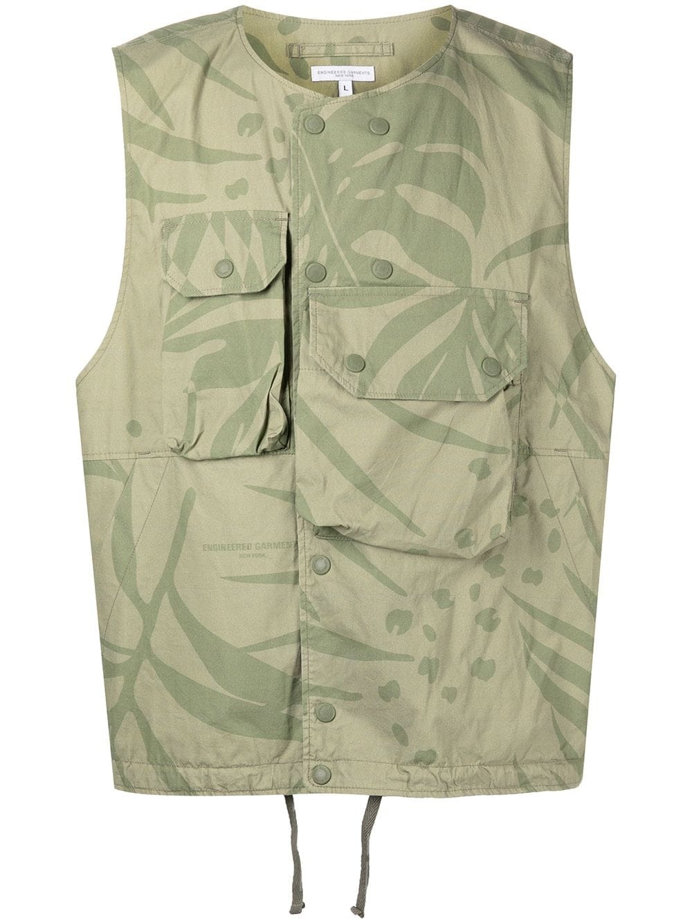 leaf-print cover vest gilet - 1