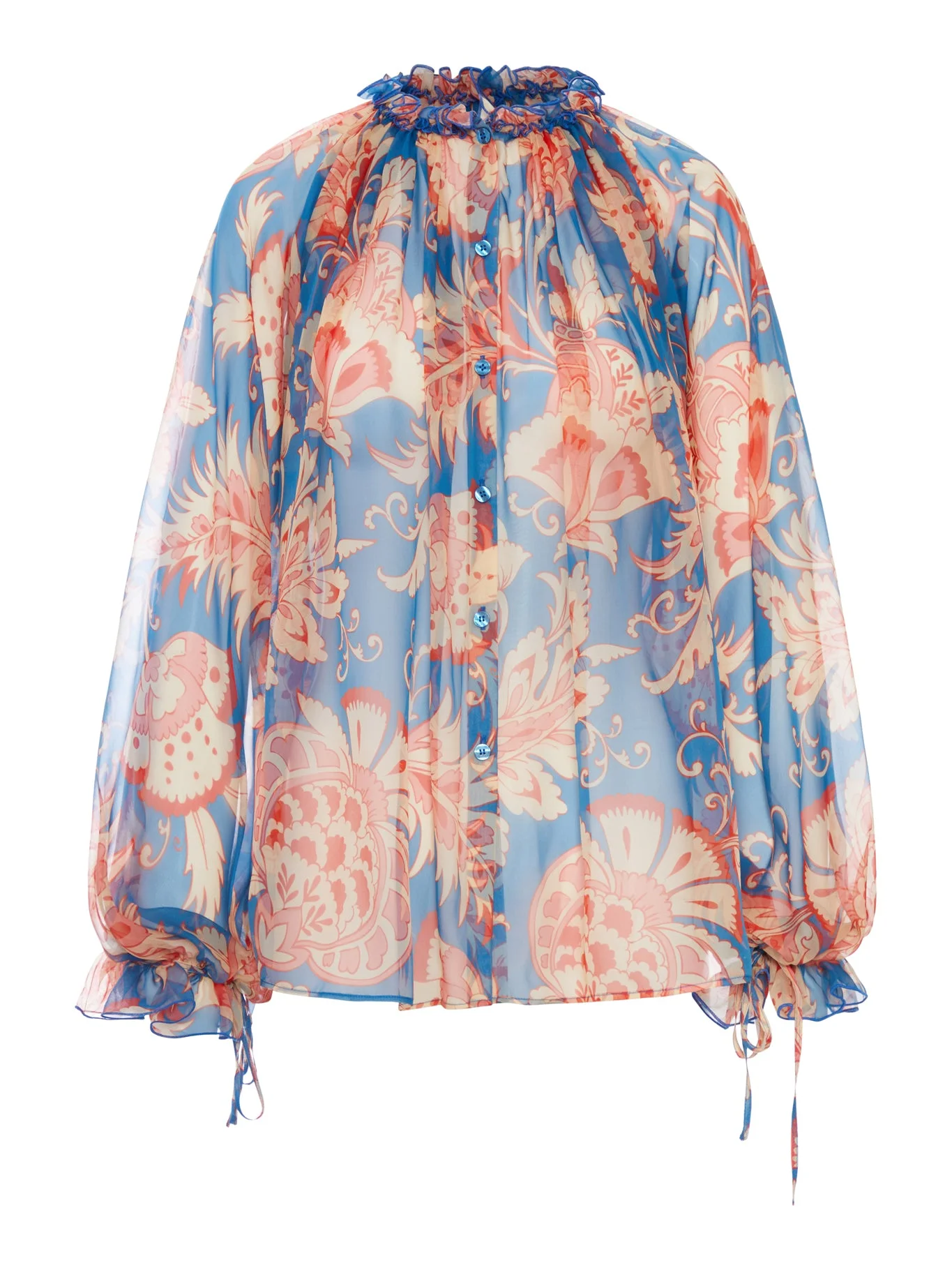 SILK BLOUSE WITH FLORAL PRINT - 1