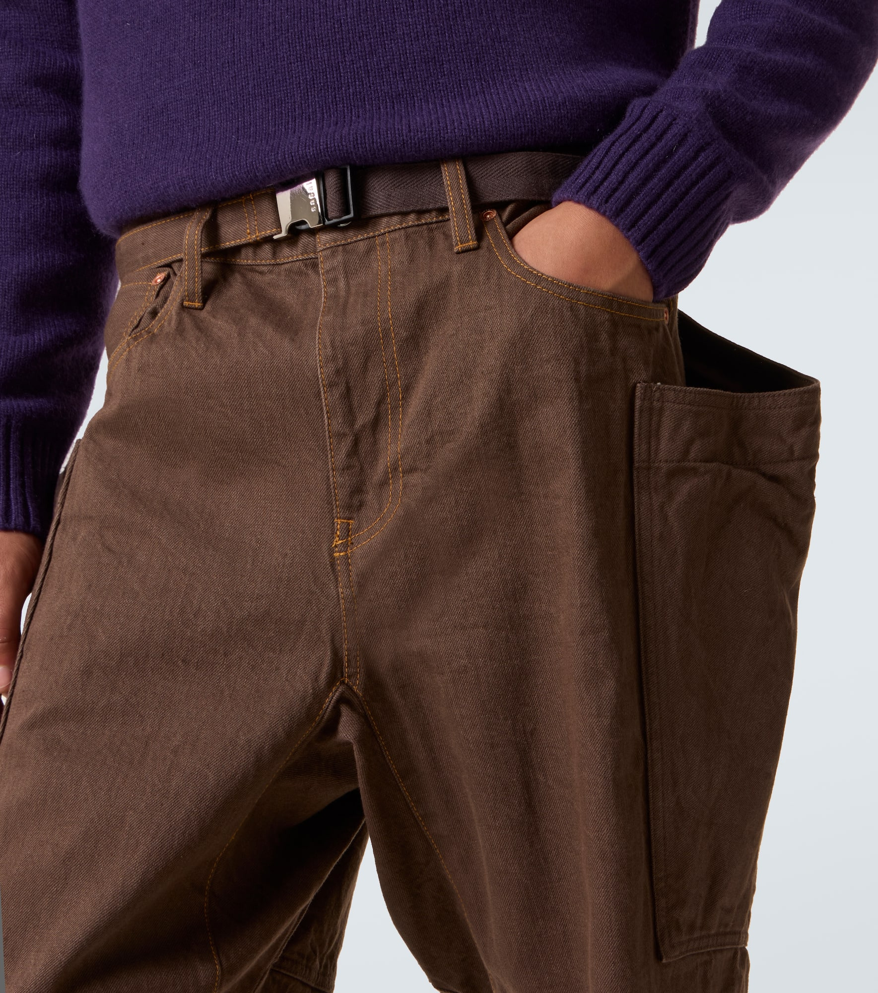 Belted cargo jeans - 6