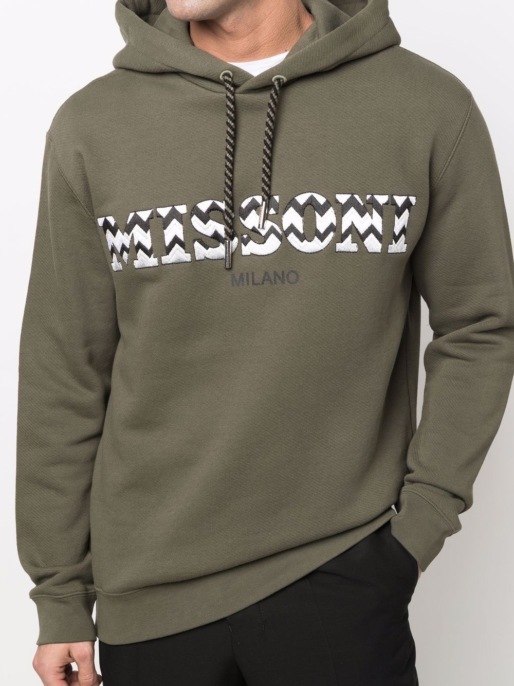 embroidered-logo hoodie - 5