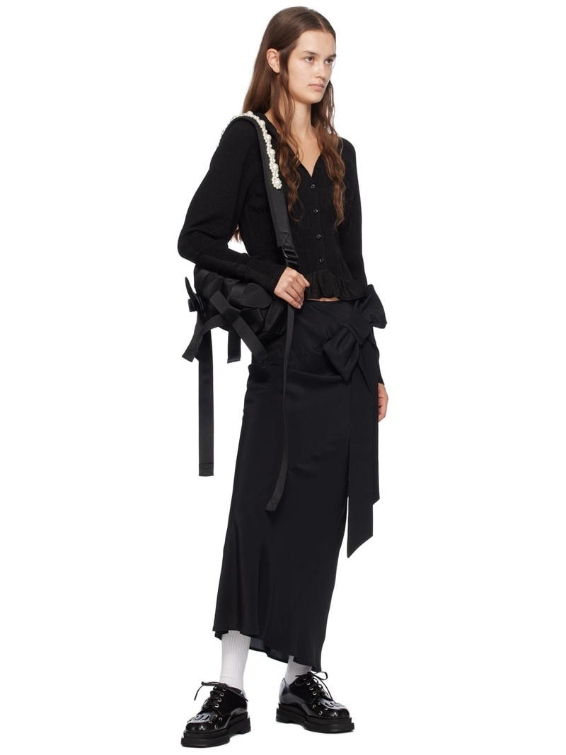 Simone Rocha Black Plaited Tinsel Hood Cardigan outlook