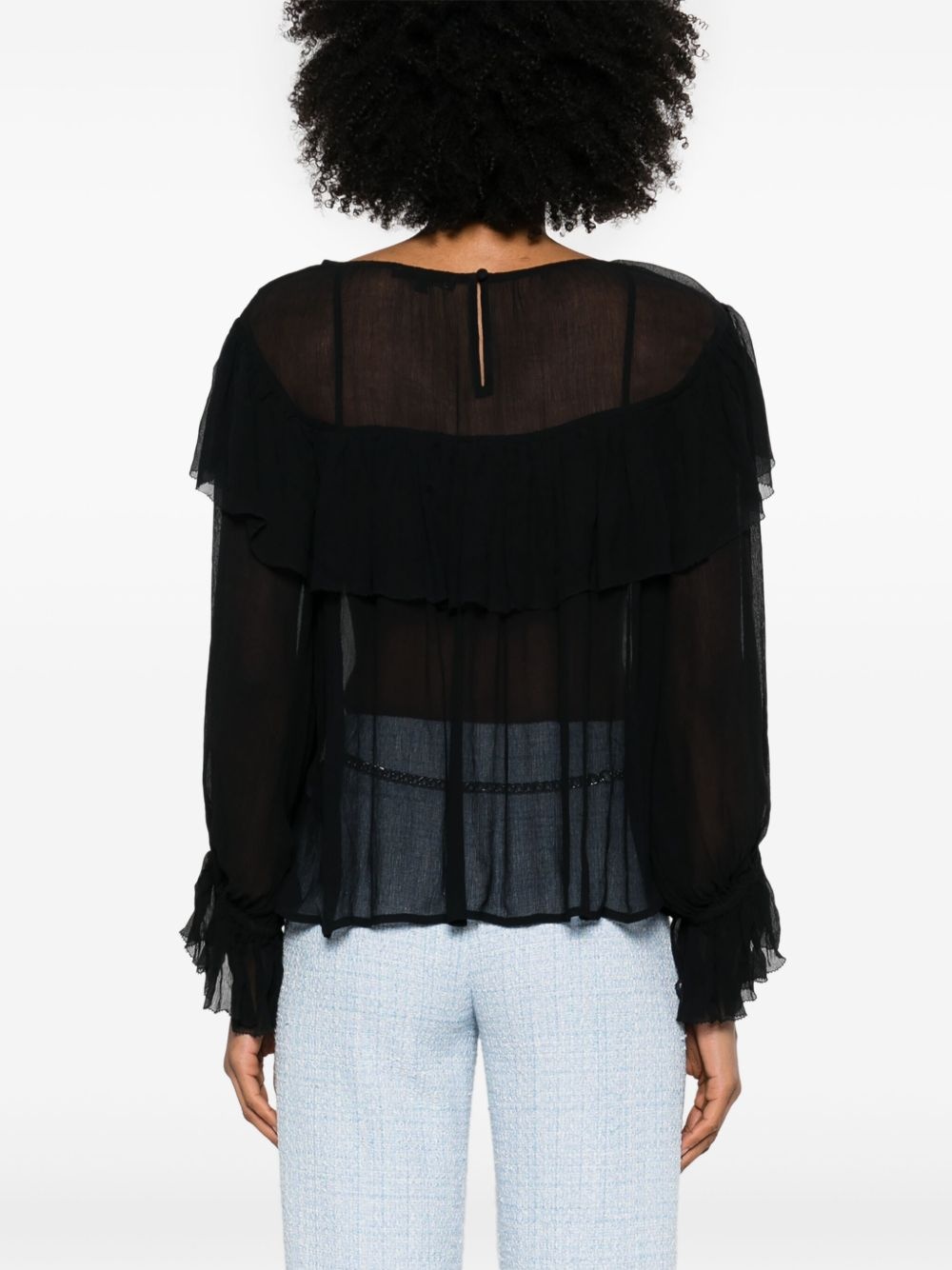 semi-sheer blouse - 4
