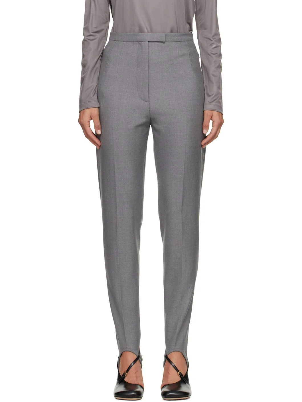 Gray Stirrup Trousers - 1