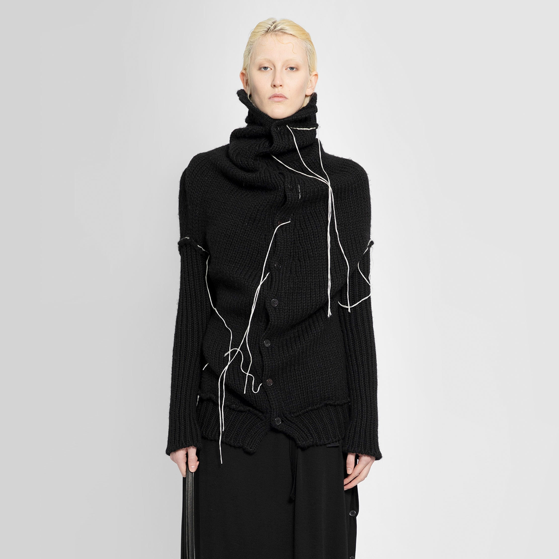 YOHJI YAMAMOTO WOMAN BLACK KNITWEAR - 5