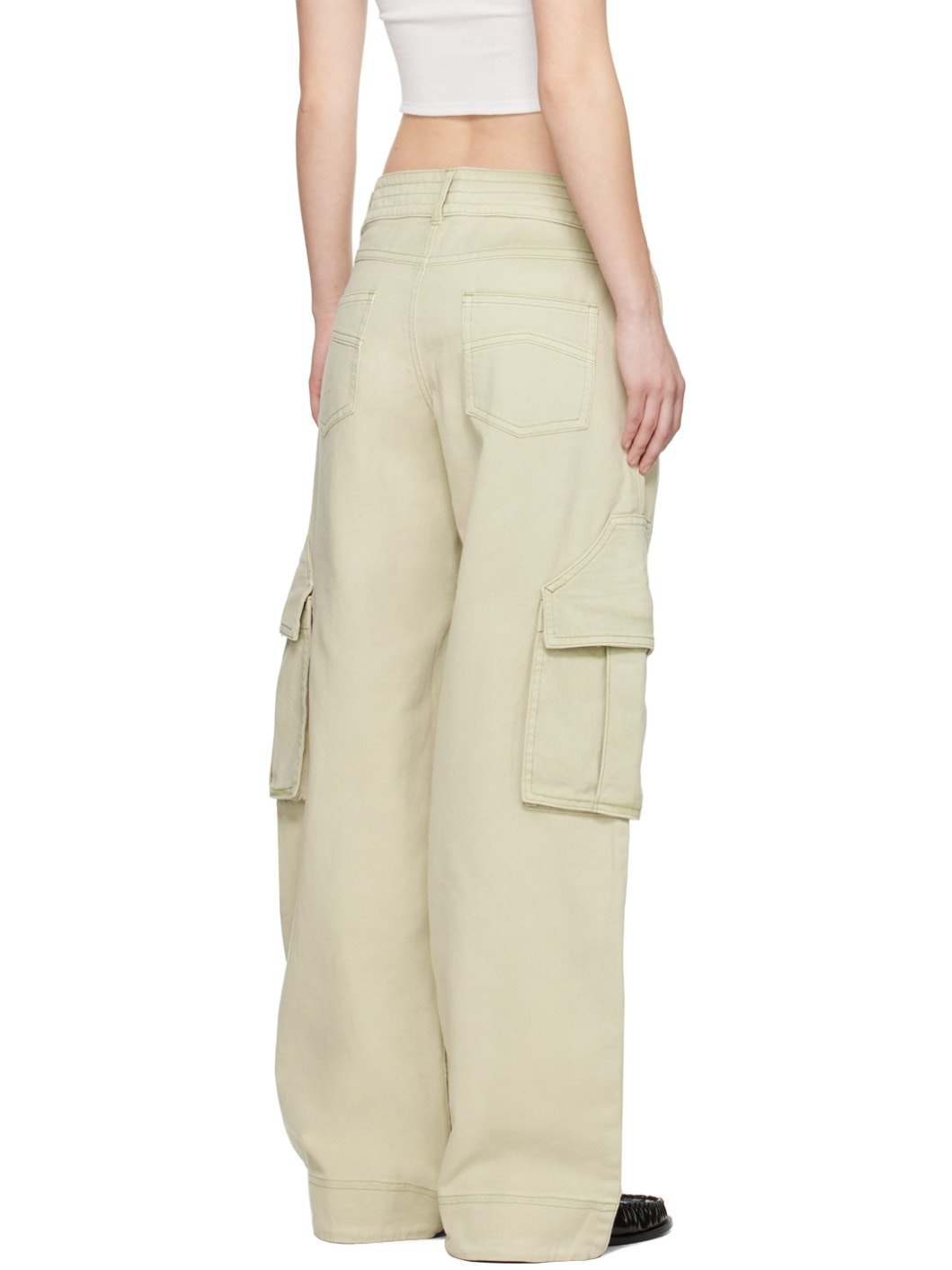 Beige Faded Cargo Pants - 3