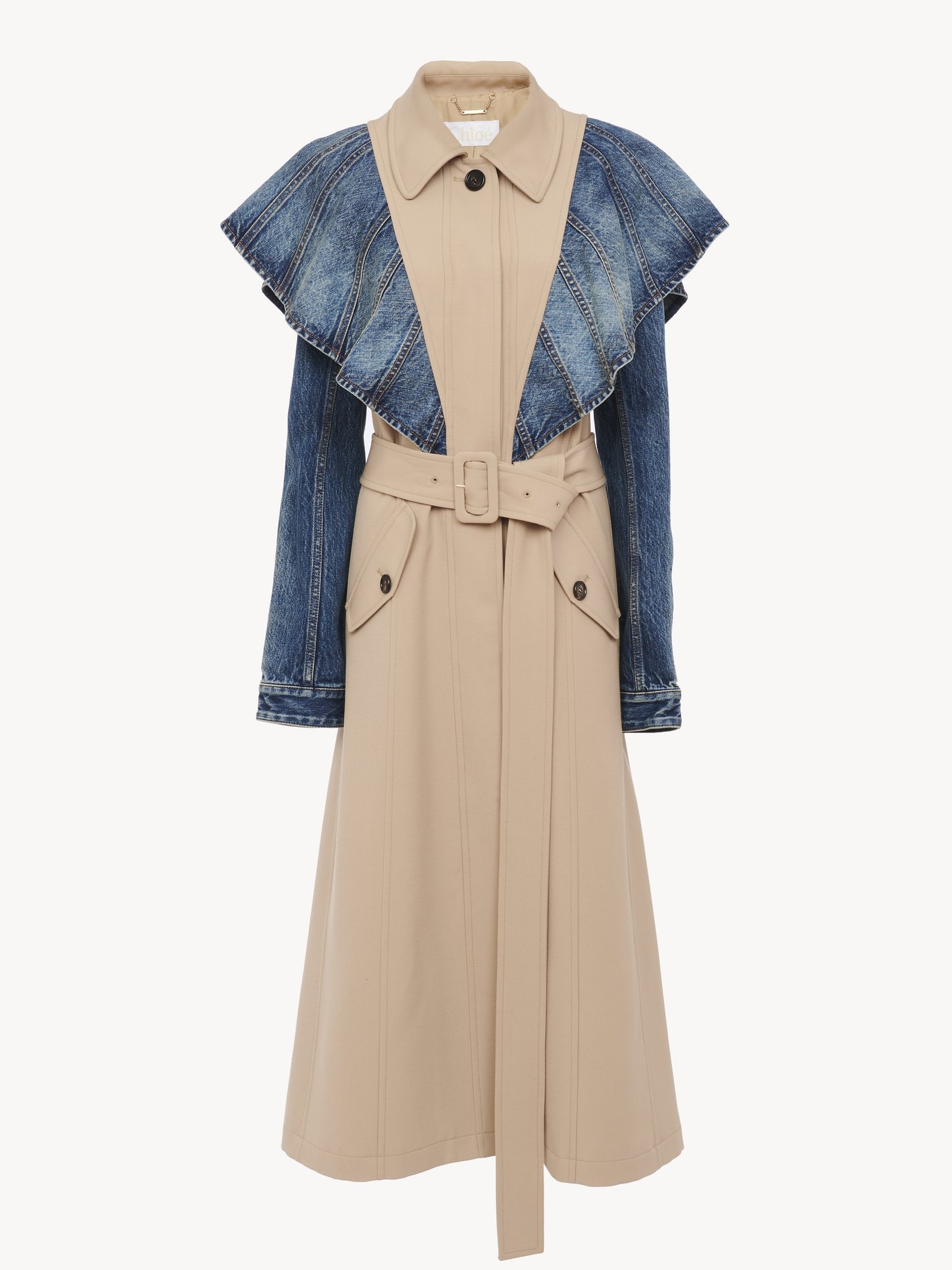 BIMATERIAL TRENCH COAT - 3