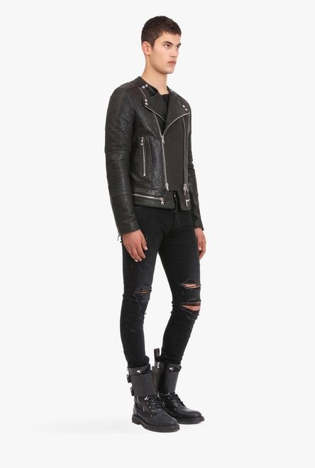 Leather biker jacket - 7