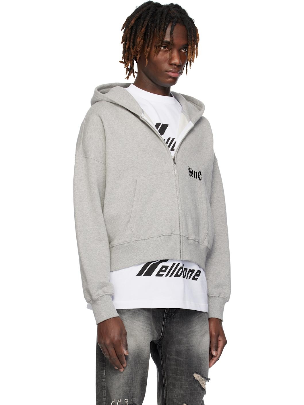 Gray Logo Zip-Up Hoodie - 2