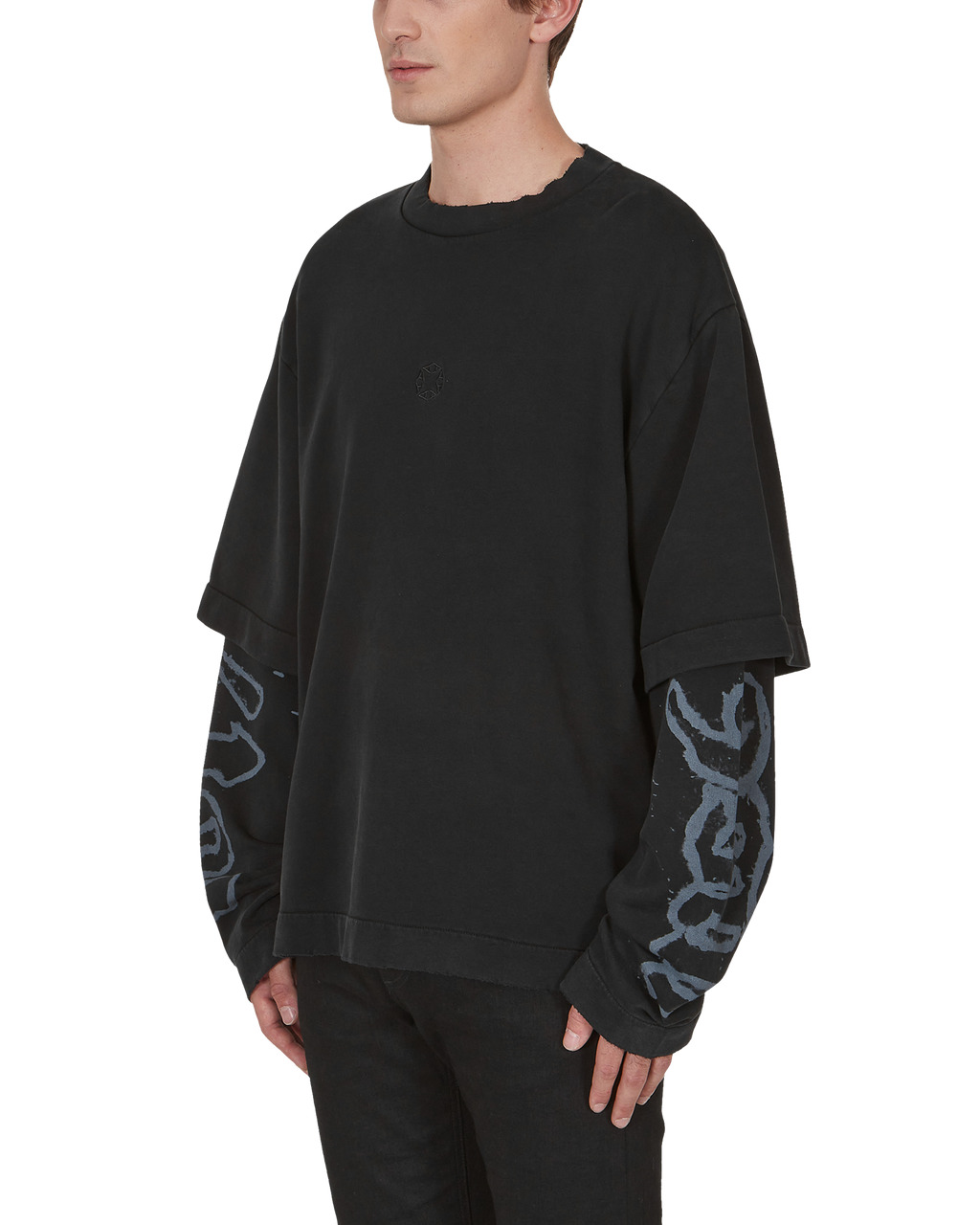 DOUBLE SLEEVE STAMP LOGO CREWNECK SWEATSHIRT - 3