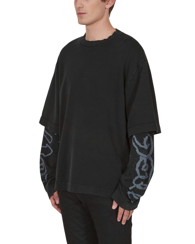 DOUBLE SLEEVE STAMP LOGO CREWNECK SWEATSHIRT 3