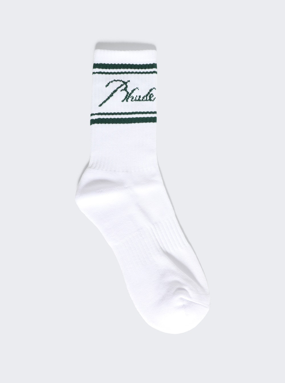 Script Logo Sock White And Green - 1