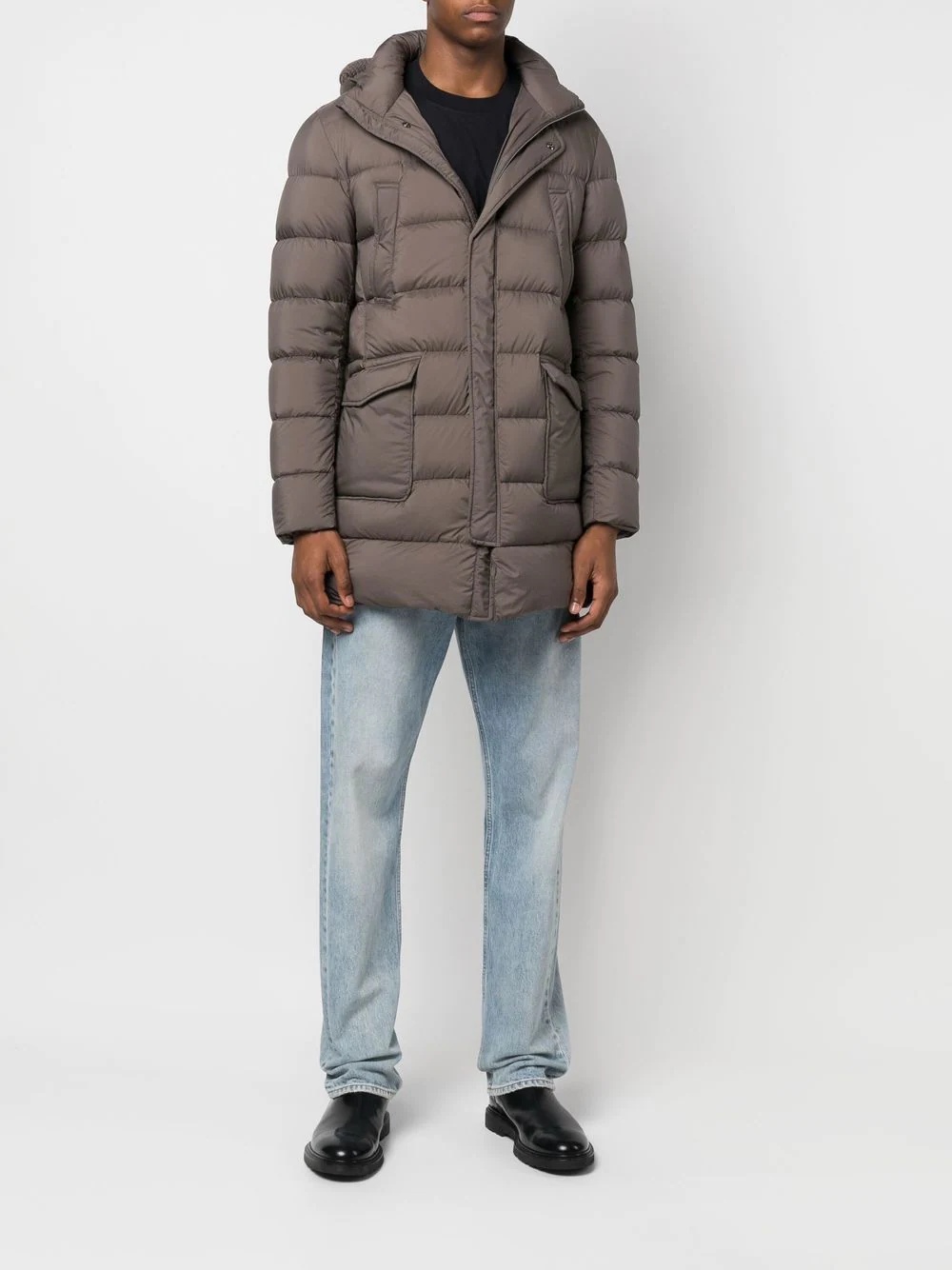 padded hooded down jacket - 2