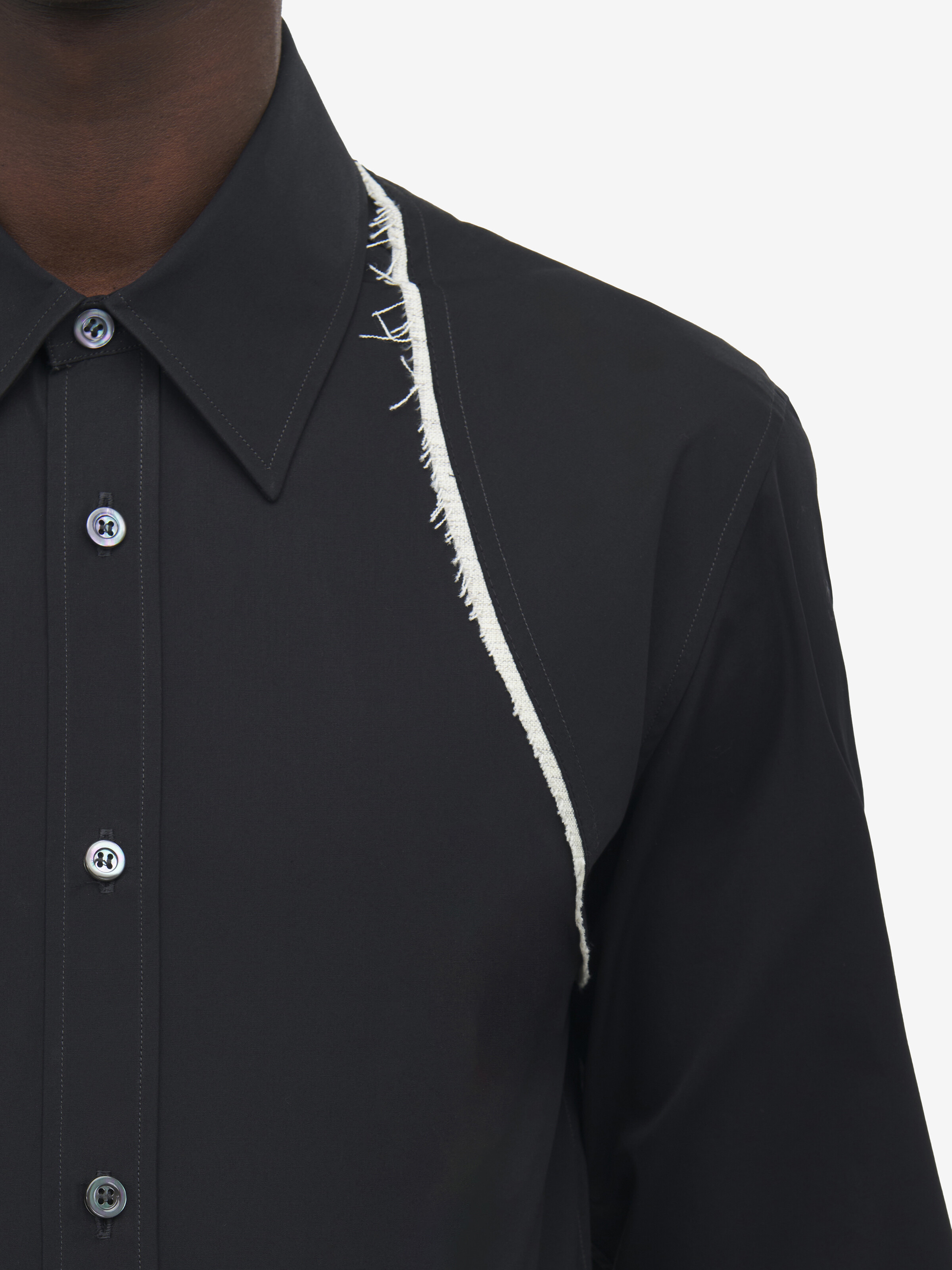 Raw Edge Canvas Harness Shirt - 5