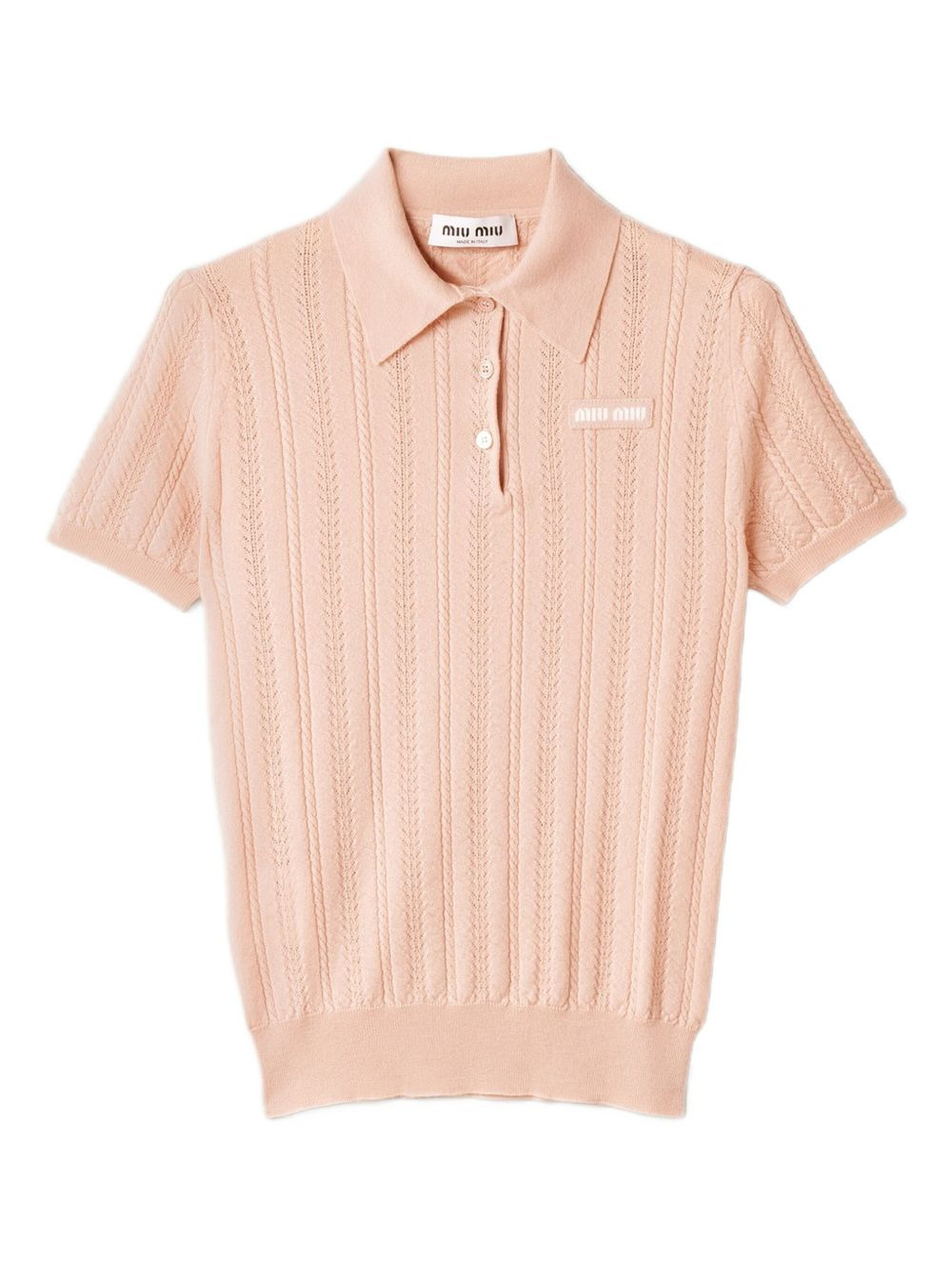 ribbed-knit polo shirt - 1